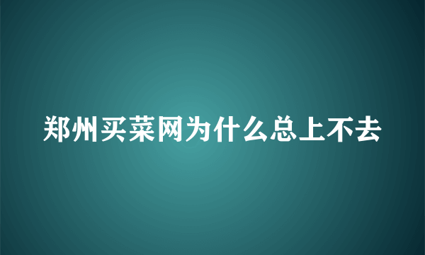 郑州买菜网为什么总上不去