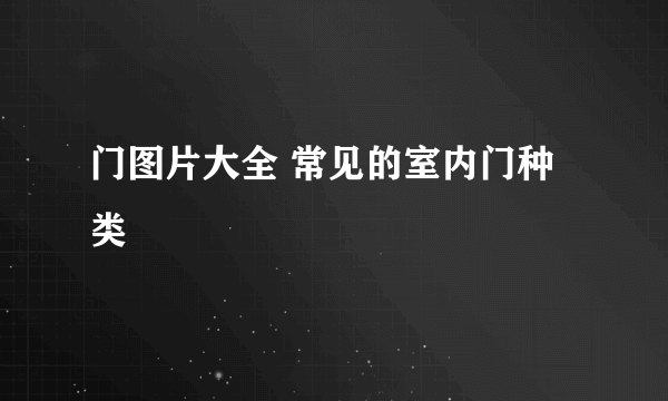 门图片大全 常见的室内门种类