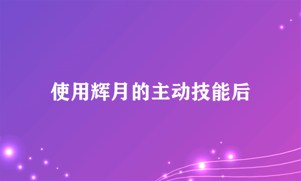 使用辉月的主动技能后