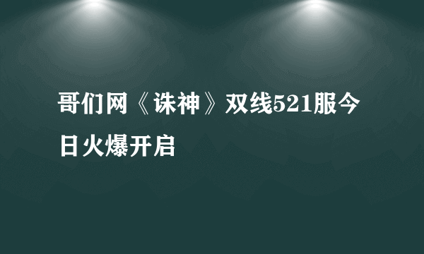 哥们网《诛神》双线521服今日火爆开启