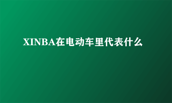 XINBA在电动车里代表什么