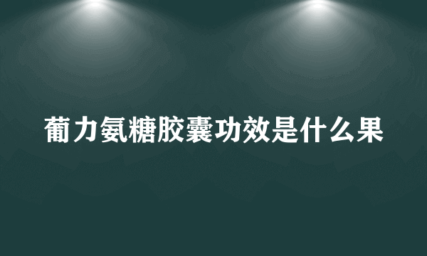 葡力氨糖胶囊功效是什么果