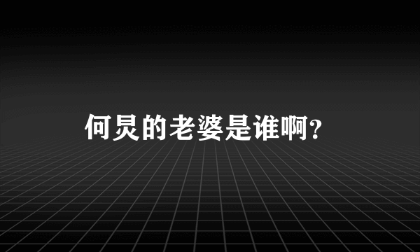 何炅的老婆是谁啊？