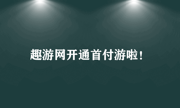 趣游网开通首付游啦！