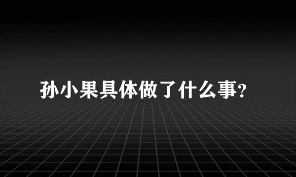 孙小果具体做了什么事？