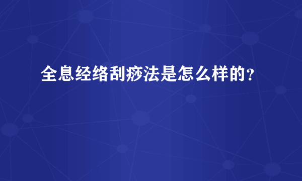 全息经络刮痧法是怎么样的？