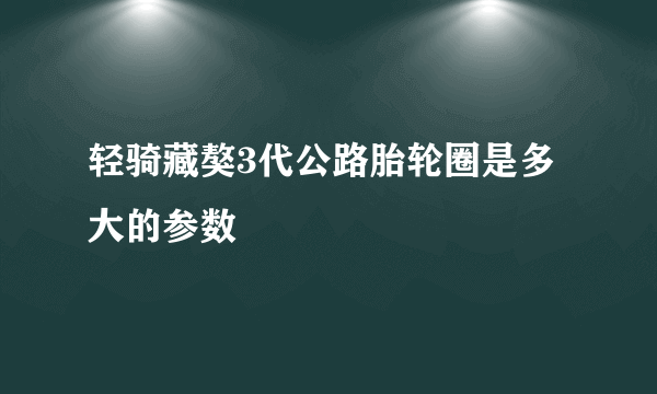 轻骑藏獒3代公路胎轮圈是多大的参数