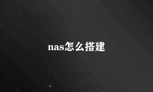 nas怎么搭建