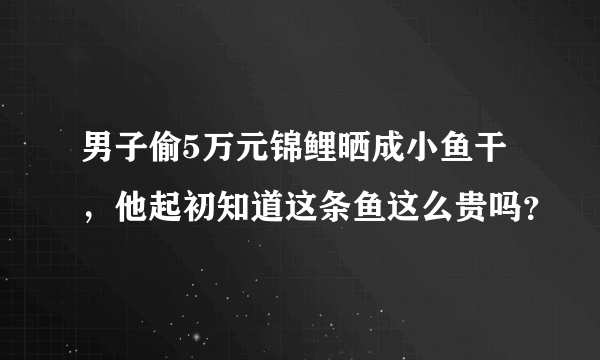 男子偷5万元锦鲤晒成小鱼干，他起初知道这条鱼这么贵吗？