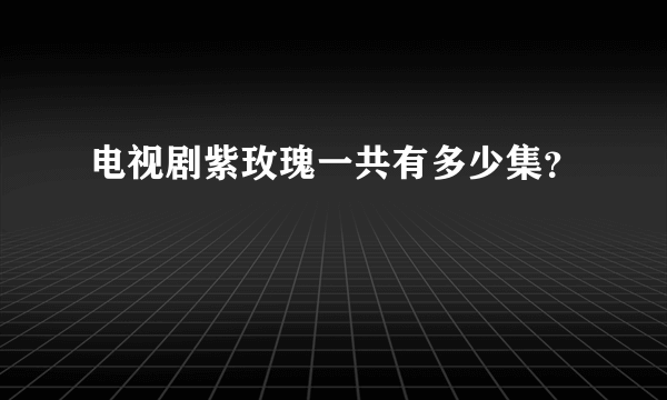 电视剧紫玫瑰一共有多少集？