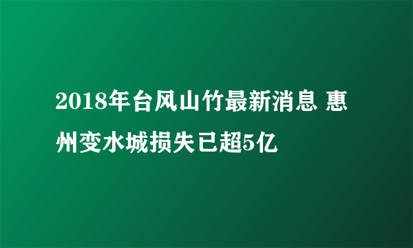 2018年台风山竹最新消息 惠州变水城损失已超5亿