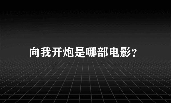 向我开炮是哪部电影？