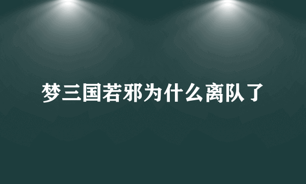 梦三国若邪为什么离队了