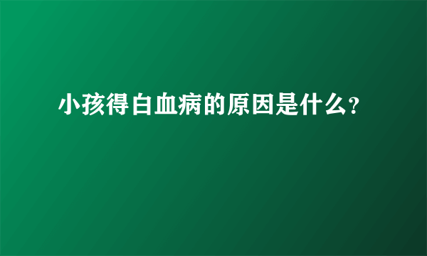 小孩得白血病的原因是什么？