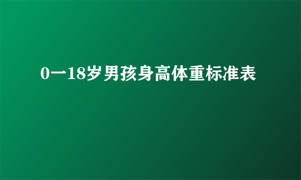 0一18岁男孩身高体重标准表