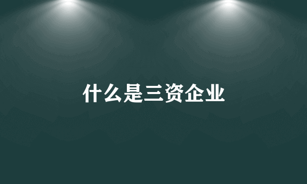 什么是三资企业