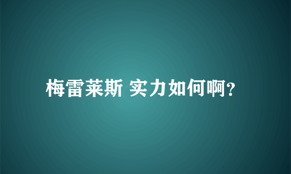 梅雷莱斯 实力如何啊？