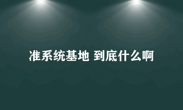 准系统基地 到底什么啊