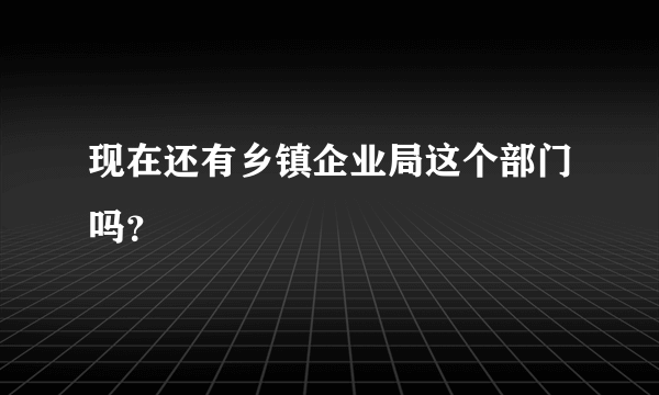 现在还有乡镇企业局这个部门吗？