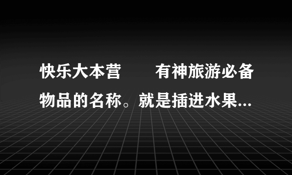 快乐大本营囧囧有神旅游必备物品的名称。就是插进水果，按下去就可以喷出水果汁的那一个谁可以帮助我？