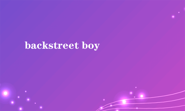 backstreet boy