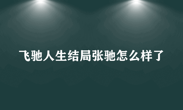 飞驰人生结局张驰怎么样了