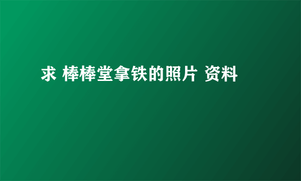 求 棒棒堂拿铁的照片 资料