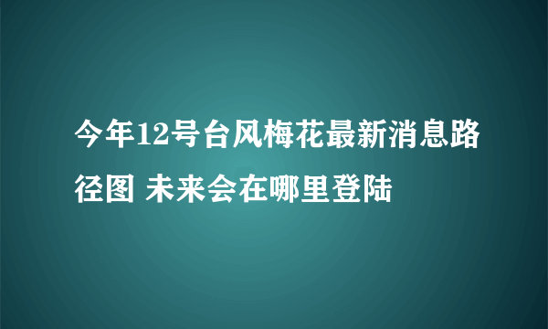 今年12号台风梅花最新消息路径图 未来会在哪里登陆