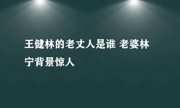 王健林的老丈人是谁 老婆林宁背景惊人