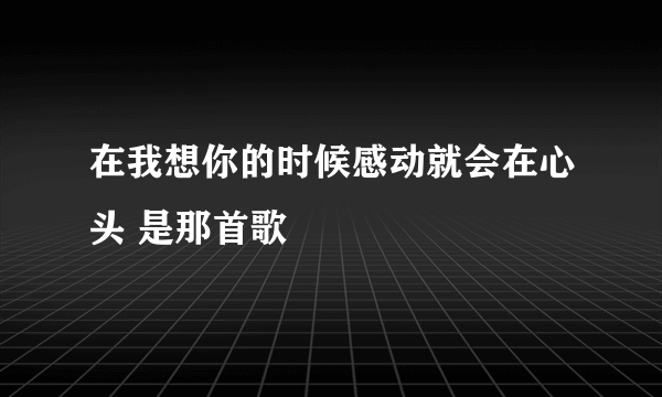 在我想你的时候感动就会在心头 是那首歌