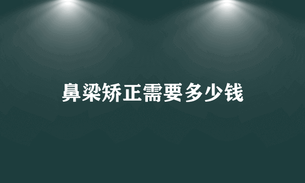 鼻梁矫正需要多少钱