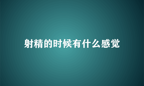 射精的时候有什么感觉