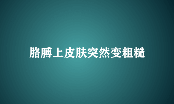 胳膊上皮肤突然变粗糙