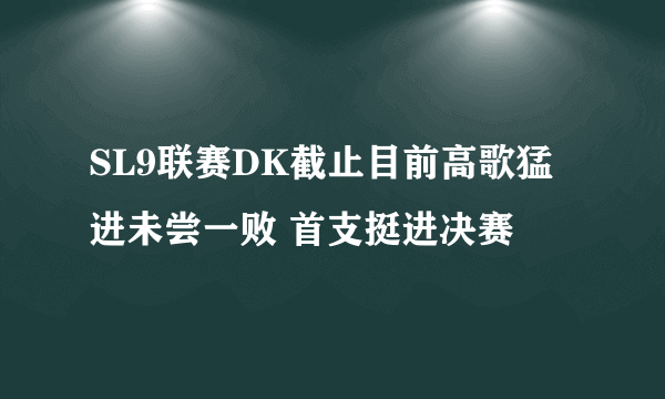 SL9联赛DK截止目前高歌猛进未尝一败 首支挺进决赛