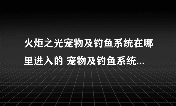 火炬之光宠物及钓鱼系统在哪里进入的 宠物及钓鱼系统进入方法介绍