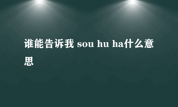 谁能告诉我 sou hu ha什么意思