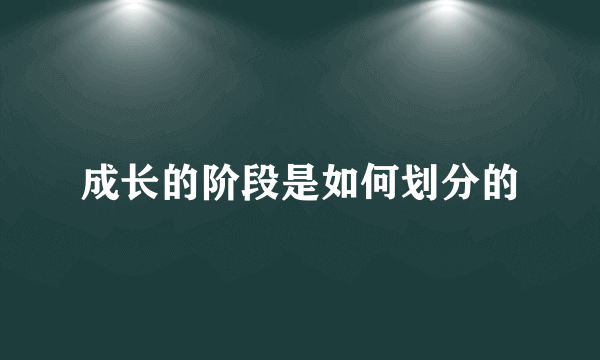 成长的阶段是如何划分的