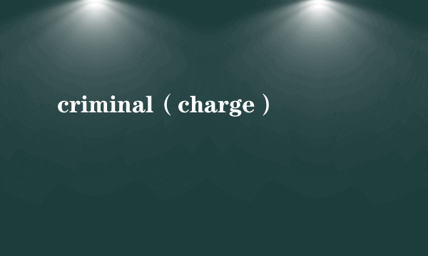 criminal（charge）