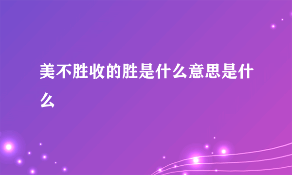 美不胜收的胜是什么意思是什么