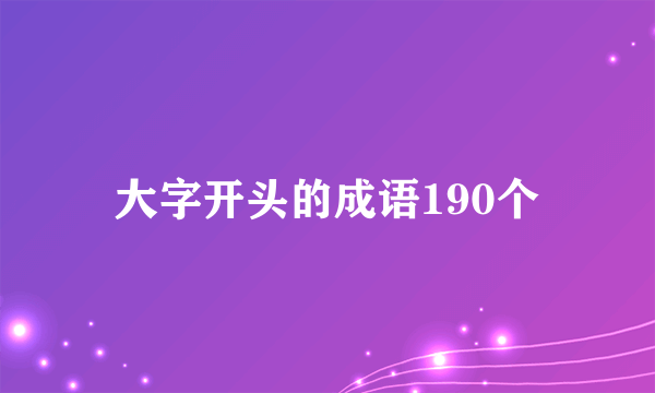 大字开头的成语190个