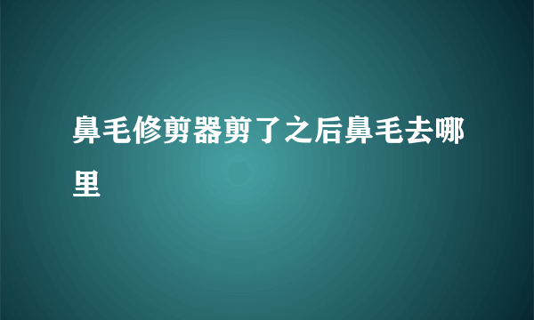 鼻毛修剪器剪了之后鼻毛去哪里