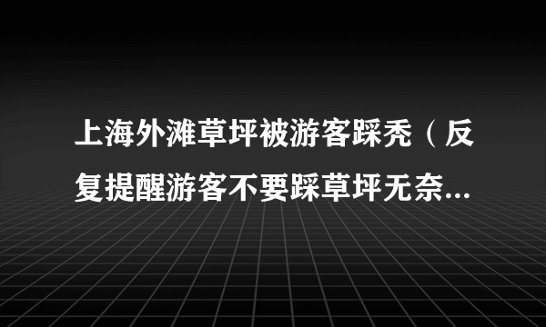 上海外滩草坪被游客踩秃（反复提醒游客不要踩草坪无奈人太多）