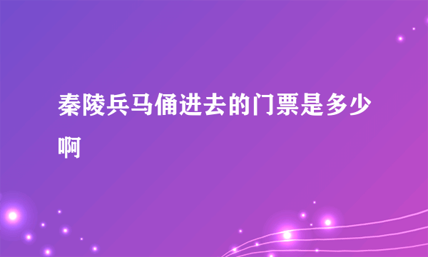 秦陵兵马俑进去的门票是多少啊