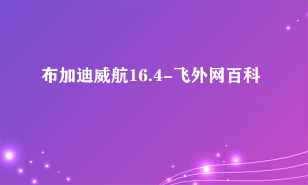 布加迪威航16.4-飞外网百科