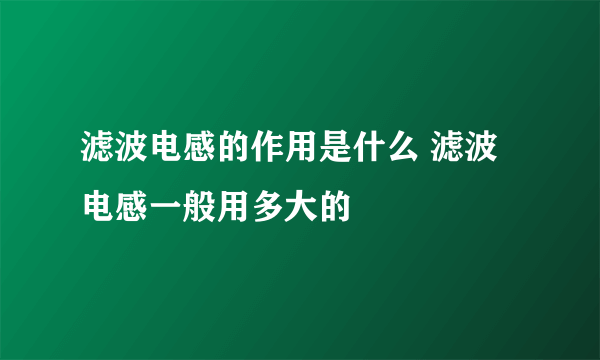 滤波电感的作用是什么 滤波电感一般用多大的