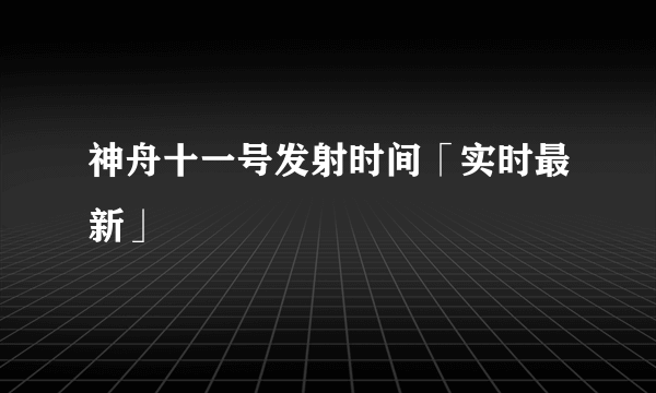 神舟十一号发射时间「实时最新」