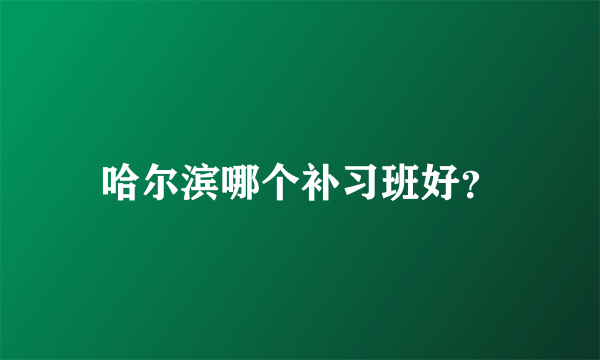 哈尔滨哪个补习班好？