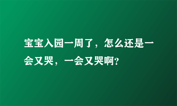 宝宝入园一周了，怎么还是一会又哭，一会又哭啊？