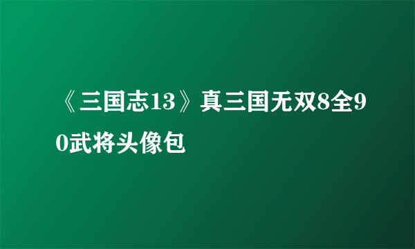 《三国志13》真三国无双8全90武将头像包