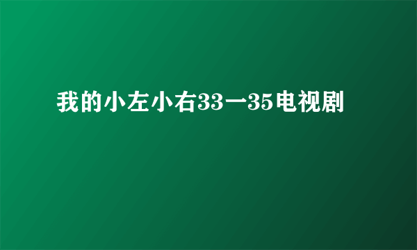 我的小左小右33一35电视剧